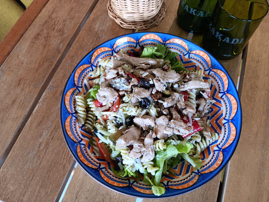 Salade de pates aux legumes et poulet